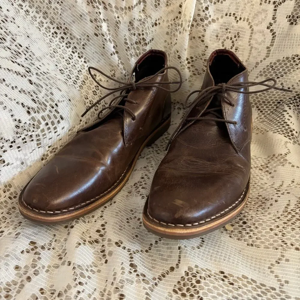 Steve Madden Hestonn Men's US 11 Brown Leather Chukka Boots